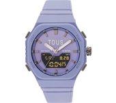 Tous Reloj Mujer Bet Analogico/digital Ip Grey Lila Acero, Nylon 10 Atm