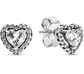 Pendientes Pandora Corazones en Relieve