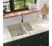 Fregadero de cocina de granito doble Baño beige