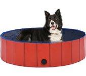 Piscina para perros plegable PVC rojo 120x30 cm