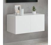 Mueble TV de pared con luces LED blanco 60x35x31cm