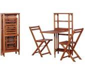 Acacia de madera maciza plegable 3 piezas Bistro Set