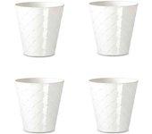 Palm Set de 4 Macetas Redondas Decorativas 11 cm con Textura. Blanco Roto ARECA