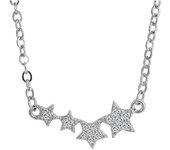 Collar Estrellas en Plata de Ley 925 Helena con Circonias Bañado en Rodio