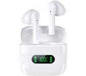 Auriculares Inalámbricos, Negro, Blanco, Auriculares Bluetooth 5.1 Auriculares livianos Micrófono Incorporado, Auriculares con Sonido Premium inmersivo Pantalla LED (V12-Versión de actualización)