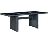 Mesa de jardín VIDAXL Gris Poli Ratán (200x100x74 cm)