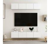 Muebles TV 4 piezas blanco 80x30x30 cm madera multicapa