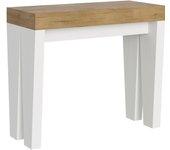 Consola extensible 90x40/196 cm spimbo mix small tapa roble natural - patas fresno blanco