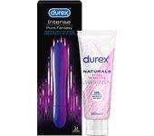 Durex Vibrador Intense Orgasmic Pure Fantasy, Dildo Consolador Clítoris + Lubricante Naturals Extra Sensitivo 100 ml