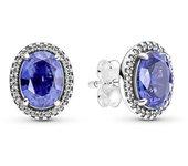 Pendientes Pandora Halo Brilante Azul 290040C01