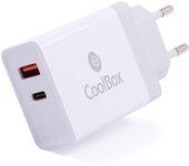 CARGADOR USB-C COOLBOX 36W 3A 1XUSB 1XUSB-C WHITE