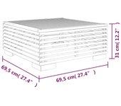 Mesa de jardín de madera maciza de teca 69,5x69,5x31 cm