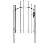 vidaXL PUERTA DE JARDÍN DE ACERO NEGRO 1X2 M