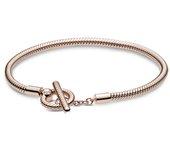 Pulsera Pandora Moments cadena de serpiente con cierre en T Rosé - 589087C00