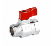 GENEBRE Llave Paso Bola Mini 1/2" M-H Roja Genebre LPBM12MR