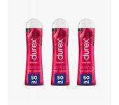 Lubricantes Durex Lote x3 50ml, para sexo seguro. Descubre el tuyo y disfruta. Original, Calor, Frescor. Fresa y Perfect Connection