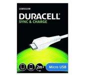 Cable USB DURACELL USB5023W 2 m Blanco (1 unidad)