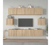 Set de muebles para TV 6 pzas madera contrachapada roble sonoma