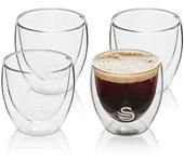 Juego 4 Vasos Café Cristal, SWAN, SWKA54010N, Doble Pared de Borosilicato 100ml