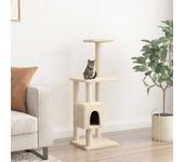 Árbol para gatos con arañazos en crema de sisal 104 cm