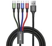 Cable USB a Micro USB, USB-C y Lightning Baseus CA1T4-B01 Negro 1,2 m