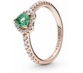 Heart 14k rose gold-plated ring with gre - 188421C03