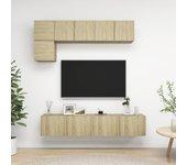 Juego de muebles para TV 5 piezas Sonoma Wood Oak Multilayer