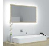 Espejo de baño LED Sonoma Oak 80x8,5x37 cm Acrílico