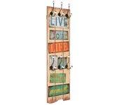 Colgador de pared con 6 ganchos LIVE LIFE 120x40 cm