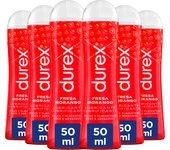 Durex - Lote Set 6x Lubricantes Sabor Fresa 50ml, Dulce y Placentero, Sexo Seguro