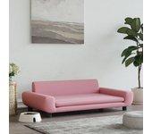 Cama para perros de terciopelo rosa 100x54x33 cm