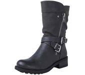 Botas Con Hebilla Y Tacón Grueso Para Mujer [u