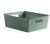 TATAY Bohol - Caja Organizadora Rectangular 12L Plástico Reciclado. Verde Sage