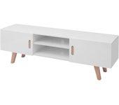 Mueble para TV en MDF 150x35x48,5 cm Blanco pulido