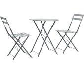 3 piezas de acero gris Bistro Set