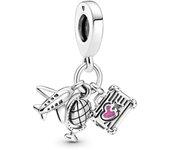 PANDORA 799435C01 Charm Colgante Avión, Globo y Maleta