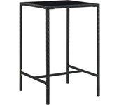 Mesa alta de cocina VIDAXL Negro Poli Ratán (70x70x110 cm)