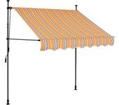 Toldo manual retráctil con led amarillo y azul 150 cm