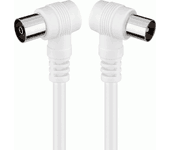 Goobay Cable Coaxial Antena Acodado 2.5m Blanco