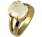 JUST Anillo Ju139 Dorado con Piedra Beige de Acero Inoxidable 62