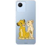 Funda para Realme C30 Oficial de Disney Simba y Nala Silueta - El Rey León