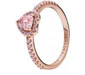 Pandora - Anillo Corazón Brillante Elevado Rosa 188421C04