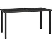 Mesa de jardín VIDAXL Negro Poli Ratán (140x70x73 cm)