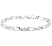 Pulsera en Plata de Ley 925 Bañada en Rodio 18.3 Cm