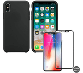 Kit Funda y Protector Cristal 5D iPhone X, XS SlimShield Negro