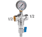 Genebre - Filtro autolimpiante de latón cromado con tamiz reforzado con acero inoxidable AISI 304 con una luz de 100 micras y junta NBR [Seleccionar Medida 1/2 - 3/4 - 1'']