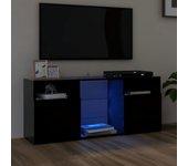 vidaXL Mueble De Tv Con Luces Led Negro 120x30x50 Cm