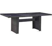 Mesa de jardín VIDAXL Negro Poli Ratán (200x100x74 cm)