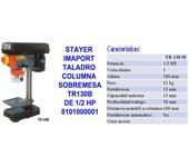 Stayer imaport taladro columna sobrem. tr130c 1-2 hp 42485