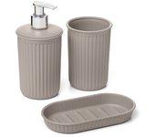 TATAY Baobab - Set de Baño de 3 Piezas en Plástico PP05. Taupe